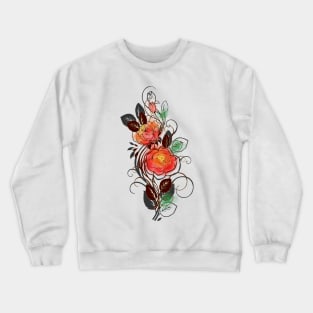 Passion Unleashed: Red Rose Empowerment Crewneck Sweatshirt